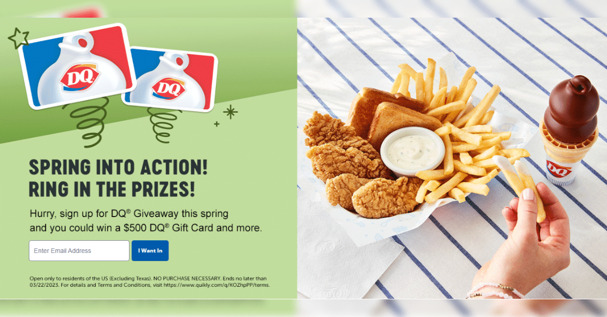 Win Dairy Queen Gift Cards Free Coupons Savewall